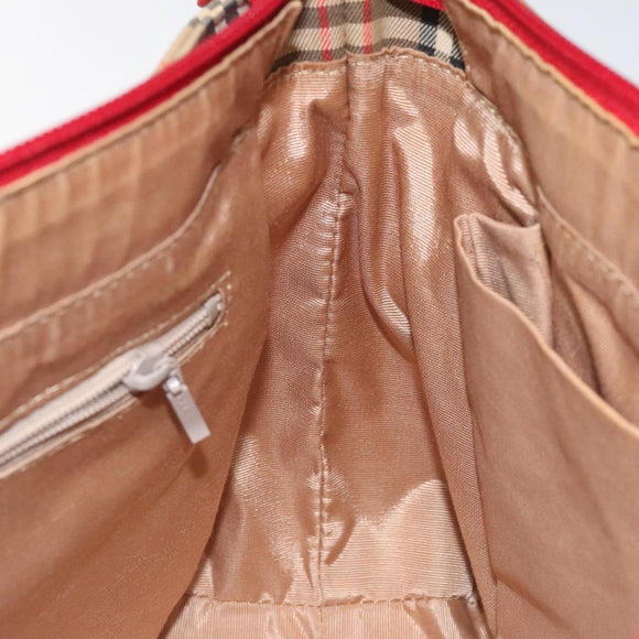 BURBERRY Nova Check Hand Bag Canvas Beige Auth 113637