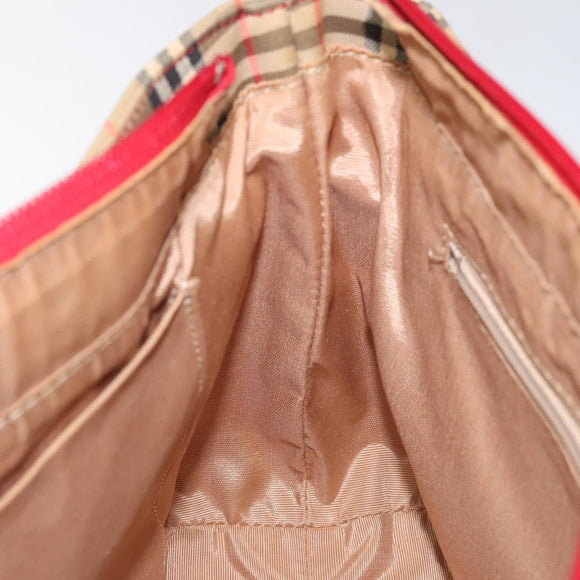 BURBERRY Nova Check Hand Bag Canvas Beige Auth 113637