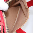 BURBERRY Nova Check Hand Bag Canvas Beige Auth 113637-21