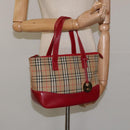 BURBERRY Nova Check Hand Bag Canvas Beige Auth 113637-22