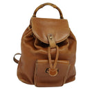 GUCCI Bamboo Backpack Leather Brown 003 1956 0030 Auth 113656-13
