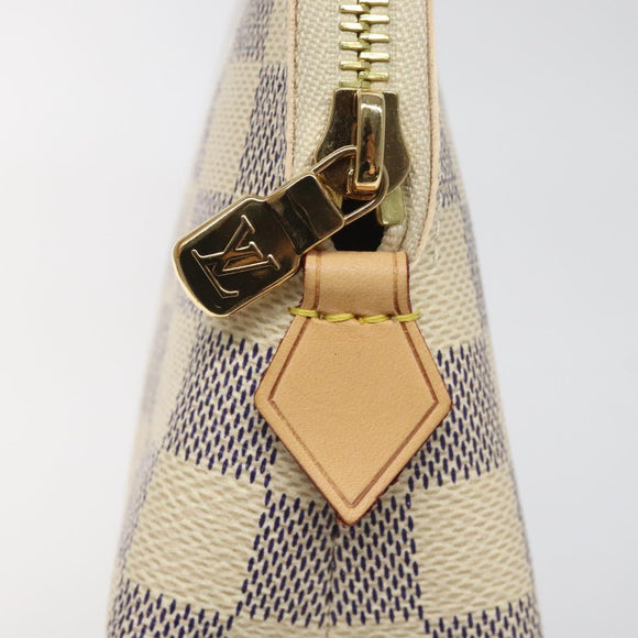LOUIS VUITTON Damier Azur Pochette Cosmetic GM Pouch N23346 LV Auth 113671V