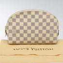 LOUIS VUITTON Damier Azur Pochette Cosmetic GM Pouch N23346 LV Auth 113671V-12