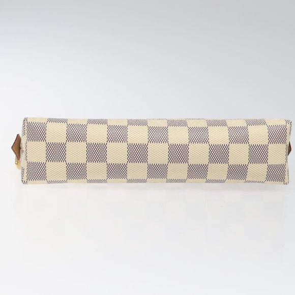 LOUIS VUITTON Damier Azur Pochette Cosmetic GM Pouch N23346 LV Auth 113671V