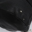Chloe Mr Paddington Hand Bag Leather Black Silver Auth 113730V-10