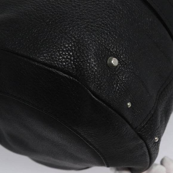 Chloe Mr Paddington Hand Bag Leather Black Silver Auth 113730V