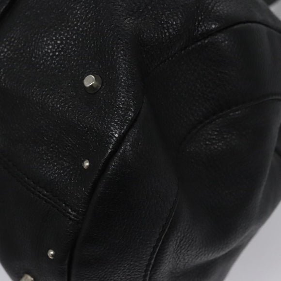 Chloe Mr Paddington Hand Bag Leather Black Silver Auth 113730V