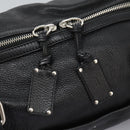 Chloe Mr Paddington Hand Bag Leather Black Silver Auth 113730V-16