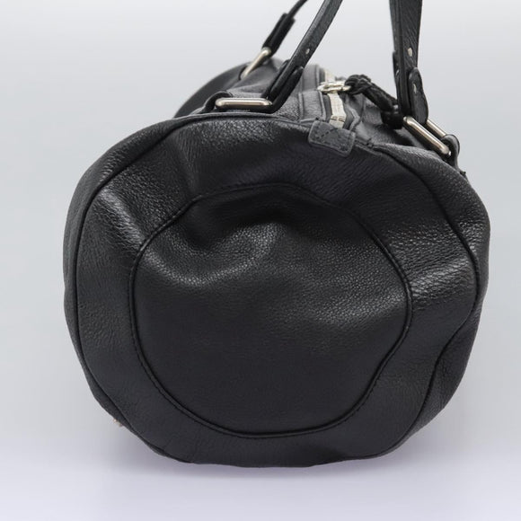 Chloe Mr Paddington Hand Bag Leather Black Silver Auth 113730V