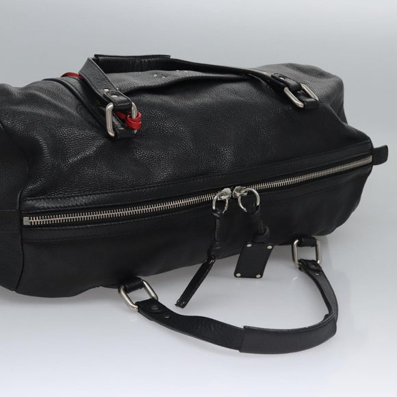 Chloe Mr Paddington Hand Bag Leather Black Silver Auth 113730V