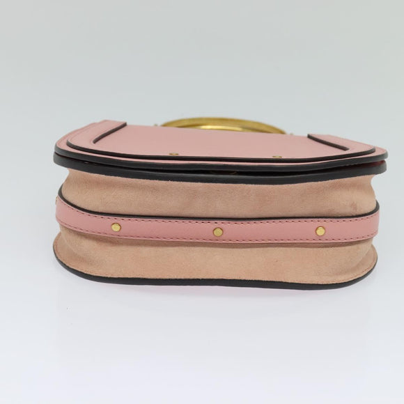Chloe Nile Hand Bag Leather 2way Pink Gold Auth 113735V