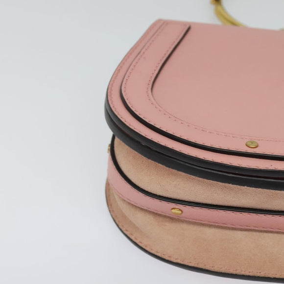 Chloe Nile Hand Bag Leather 2way Pink Gold Auth 113735V