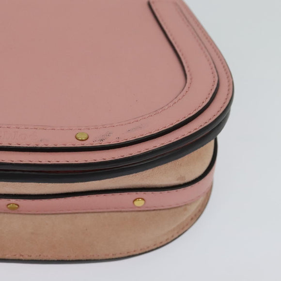 Chloe Nile Hand Bag Leather 2way Pink Gold Auth 113735V