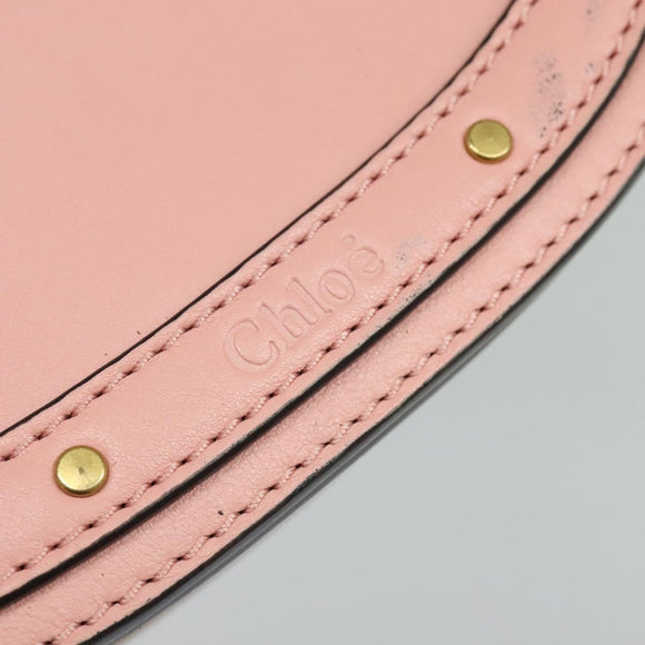 Chloe Nile Hand Bag Leather 2way Pink Gold Auth 113735V