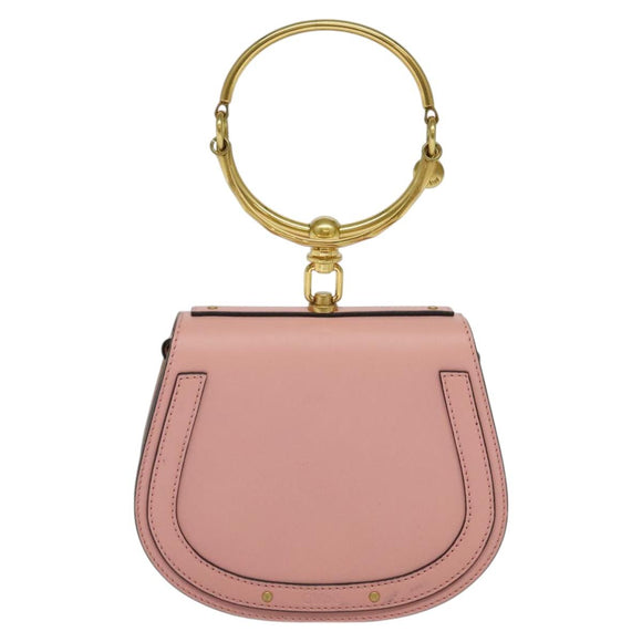 Chloe Nile Hand Bag Leather 2way Pink Gold Auth 113735V