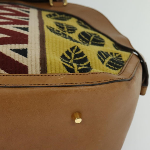 BURBERRY Hand Bag Leather 2way Beige Auth 113749V