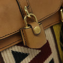 BURBERRY Hand Bag Leather 2way Beige Auth 113749V-18