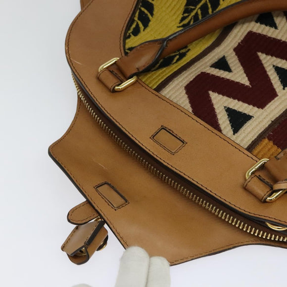 BURBERRY Hand Bag Leather 2way Beige Auth 113749V