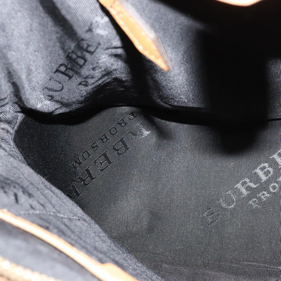 BURBERRY Hand Bag Leather 2way Beige Auth 113749V