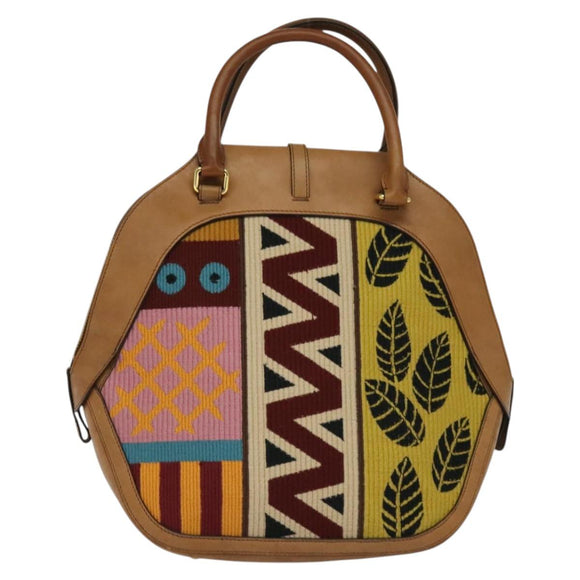 BURBERRY Hand Bag Leather 2way Beige Auth 113749V