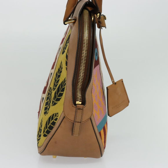 BURBERRY Hand Bag Leather 2way Beige Auth 113749V
