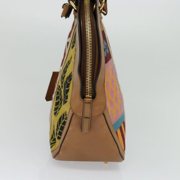 BURBERRY Hand Bag Leather 2way Beige Auth 113749V