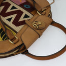 BURBERRY Hand Bag Leather 2way Beige Auth 113749V-6