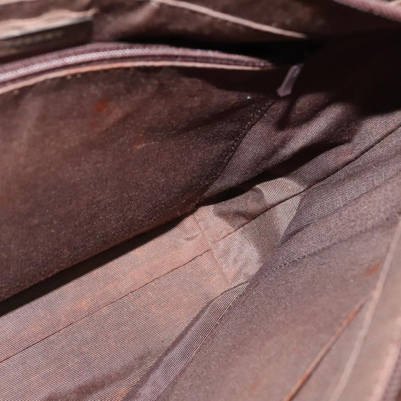 BURBERRY Nova Check Shoulder Bag Canvas Leather Beige Brown Silver Auth 113752