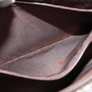 BURBERRY Nova Check Shoulder Bag Canvas Leather Beige Brown Silver Auth 113752-19