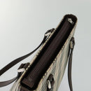 BURBERRY Nova Check Shoulder Bag Canvas Leather Beige Brown Silver Auth 113752-6