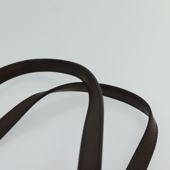 BURBERRY Nova Check Shoulder Bag Canvas Leather Beige Brown Silver Auth 113752