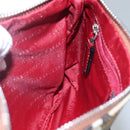 BURBERRY Nova Check Accessory Pouch PVC Leather Beige Silver Auth 113753-19