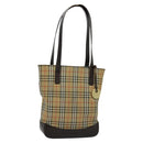 Burberrys Nova Check Shoulder Bag Canvas Leather Beige Brown gold Auth 113755-1