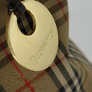 Burberrys Nova Check Shoulder Bag Canvas Leather Beige Brown gold Auth 113755-14