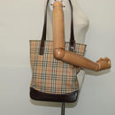 Burberrys Nova Check Shoulder Bag Canvas Leather Beige Brown gold Auth 113755-21