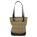 Burberrys Nova Check Shoulder Bag Canvas Leather Beige Brown gold Auth 113755-3