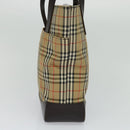 Burberrys Nova Check Shoulder Bag Canvas Leather Beige Brown gold Auth 113755-4