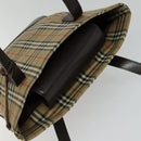 Burberrys Nova Check Shoulder Bag Canvas Leather Beige Brown gold Auth 113755-6