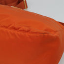 PRADA Shoulder Bag Nylon Orange Gold Auth 113766V-9