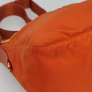 PRADA Shoulder Bag Nylon Orange Gold Auth 113766V-14