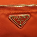 PRADA Shoulder Bag Nylon Orange Gold Auth 113766V-17