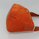 PRADA Shoulder Bag Nylon Orange Gold Auth 113766V-3