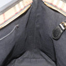 BURBERRY Nova Check Tote Bag PVC Leather Beige Silver Auth 113769-19