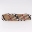 BURBERRY Nova Check Hand Bag Canvas Leather Beige White Auth 113772-14