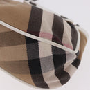 BURBERRY Nova Check Hand Bag Canvas Leather Beige White Auth 113772-16
