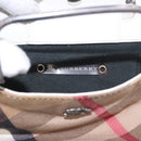 BURBERRY Nova Check Hand Bag Canvas Leather Beige White Auth 113772-18