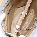 BURBERRY Nova Check Blue Label Shoulder Bag Canvas Beige Silver Auth 113784-12
