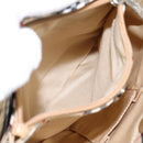 BURBERRY Nova Check Blue Label Shoulder Bag Canvas Beige Silver Auth 113784-25