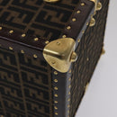 FENDI Zucca Canvas Trunk Jewelry Case Jewelry Box Black Brown Auth 113789SV-8