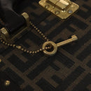 FENDI Zucca Canvas Trunk Jewelry Case Jewelry Box Black Brown Auth 113789SV-9